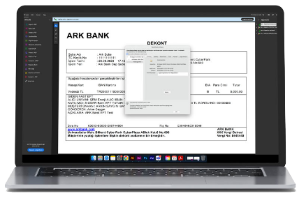 Finansal işlem dekontu imzalama örneği