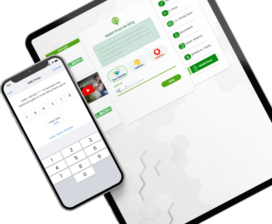 ArkMFA tablet ve telefon doğrulama ekranları