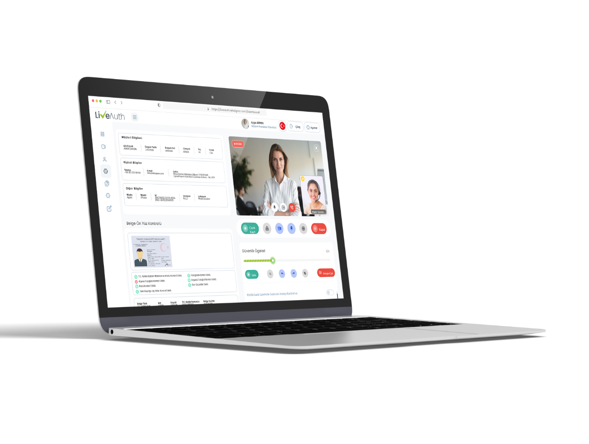 LiveAuth Communicator mevzuata uygun görüşme ekranı