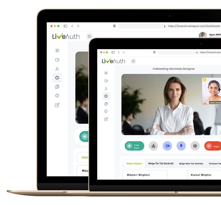 LiveAuth entegrasyon ekranları